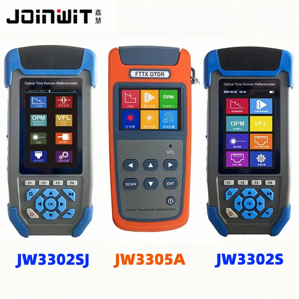 Joinwit JW3305A/02S/02SJ Multifunctional OTDR FTTH 1310/1550nm Mini Optical Time Domain Reflectometer 3.5inch LCD Screen