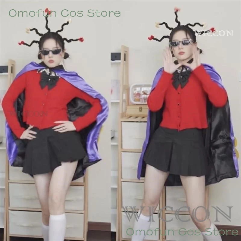 Vampier Mona Cosplay Cosplay Combat Kostuum Cape Stropdas Hoofddeksels Anime Mona Vampier Halloween Feest Outfits Voor Vrouwen