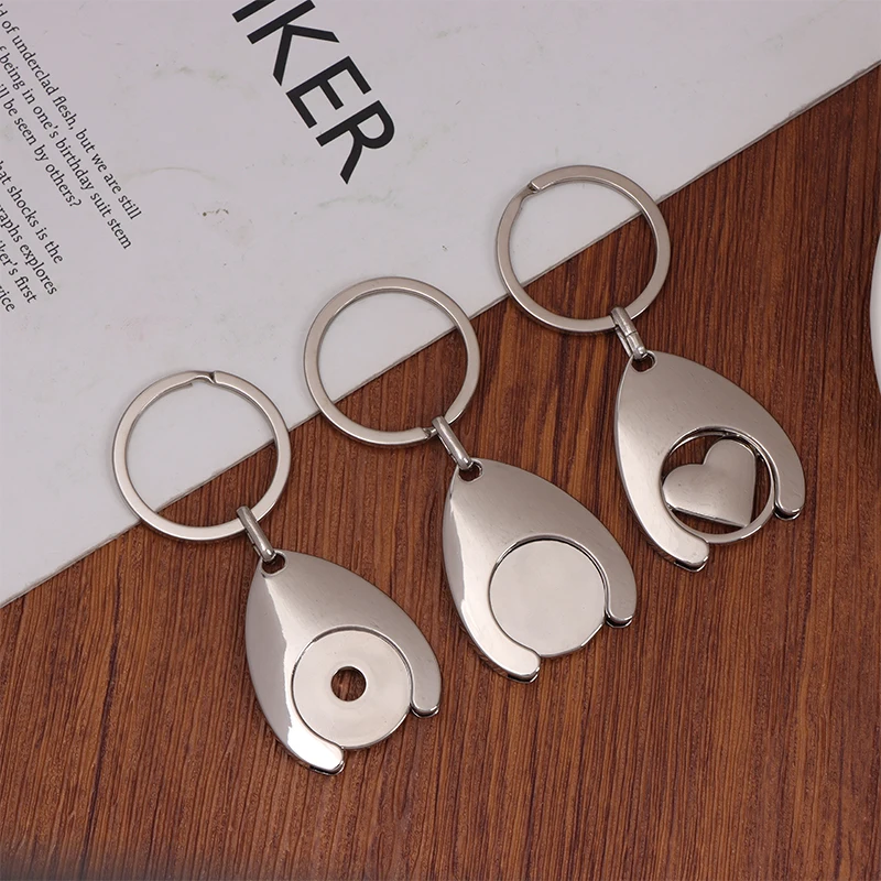 Supermarkt Karren Token Sleutelhanger 23Mm Een Euro Europa Metalen Winkelwagen Munthouder Sleutelhanger Solver Chip Sleutelhanger Sleutelhanger