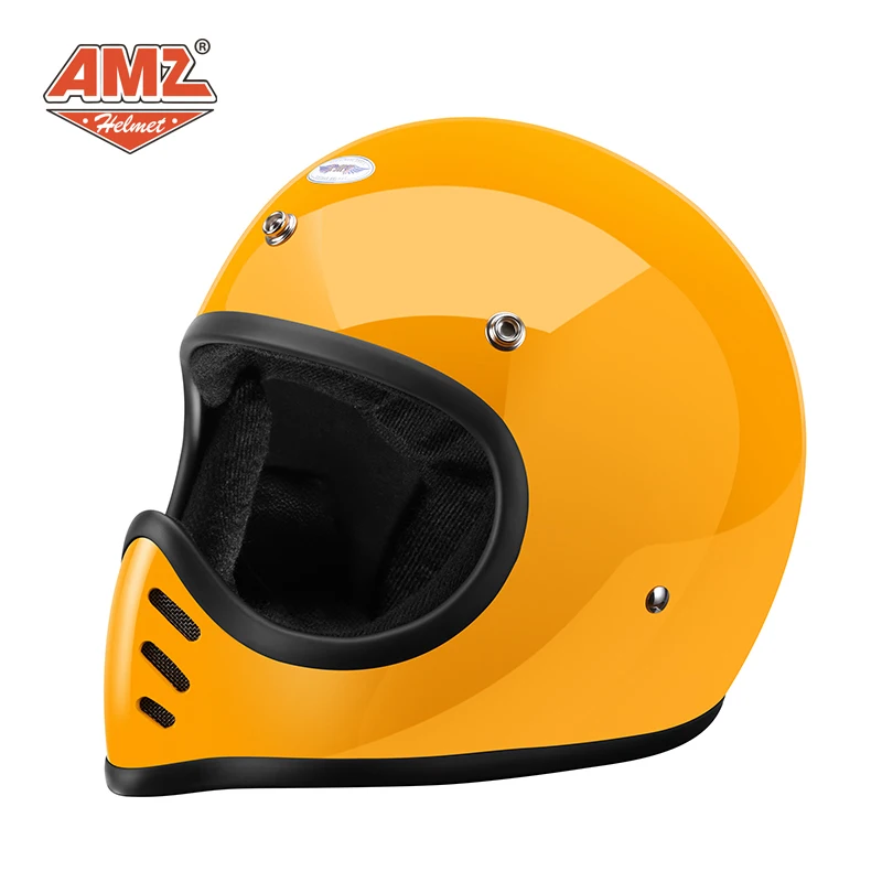 

High Strength Fiberglass Retro Pointed Nose Full Face Helmet, For Harley Retro Cruise Motorcycle Protective Helmet AMZ 902