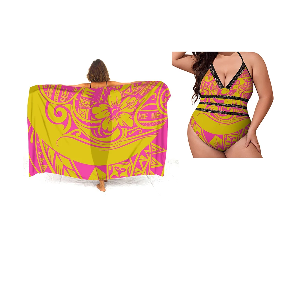 New Arrivals Polynesian Beach Wear Cover Up Lady Multifunctional Tapa  Hibiscus Flowers Sarongs Match Sexy Personality Swimsuits