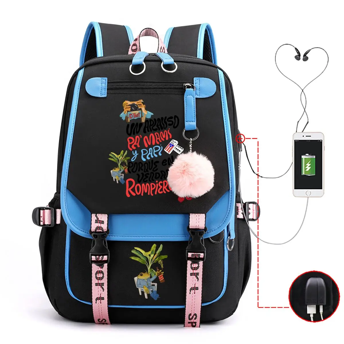 Back To School Mochilas with USB Port Casual Rucksack Teenage Boys Girls Multicolor Backpack Student School Bag Daily Use