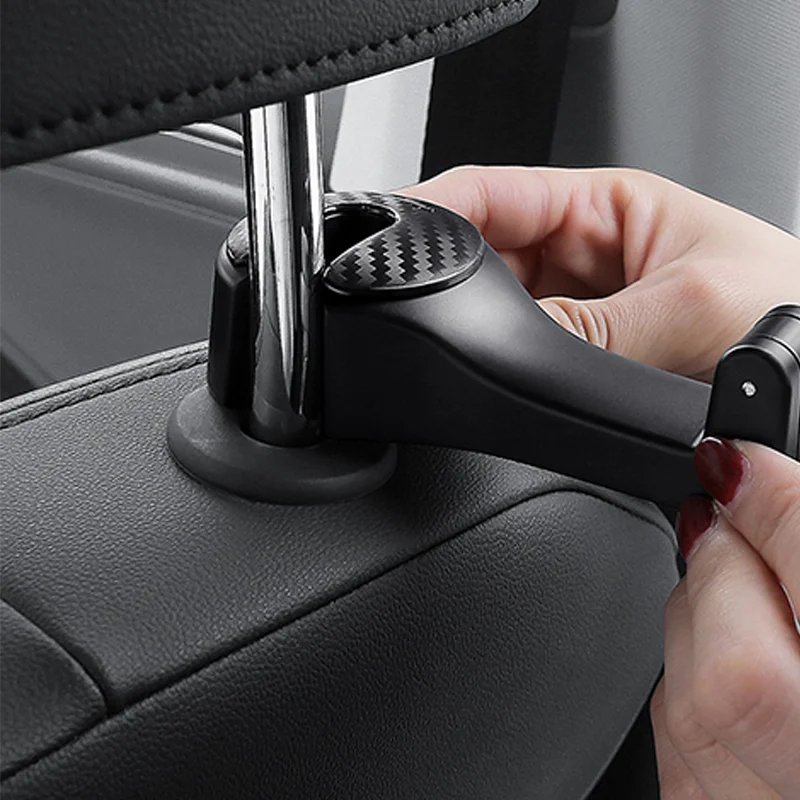 2 In 1 Car Headrest Hooks Phone Holder Seat Back Organizer Bag Hangers Universal Handbag Storage Hooks Car Interior Accessories