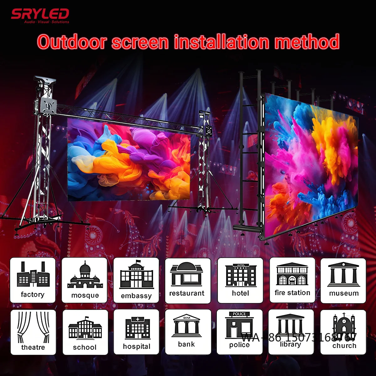 

IP65 Flexible 4K P3.91 5000cd/m 3840Hz Outdoor Curved Screen Backdrop Rental LED Display for Event Stage Concert