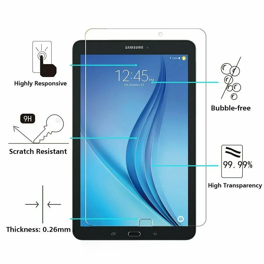 Tablet Tempered Glass Protects Screen for Samsung Galaxy Tab E 9.6T560 /T561 All-round Protective Film Against Scratches