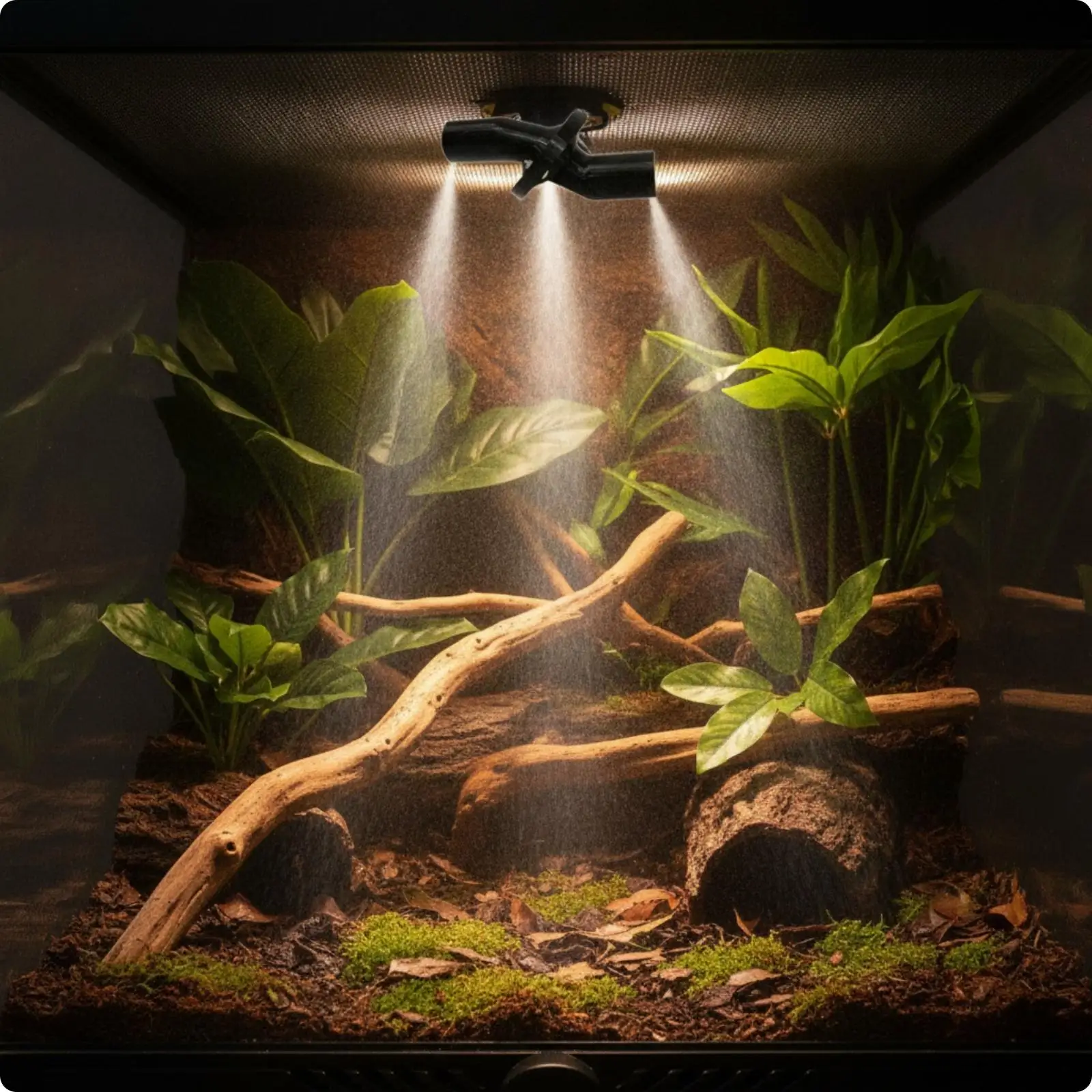 Reptile Habitat Fogger Terrarium Misting Adapter for Humidifier System Plastic Black Mounting Kit