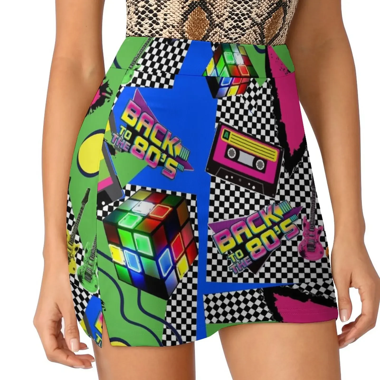 

Neon Eighties Mini Skirt Korean clothing Short skirt woman