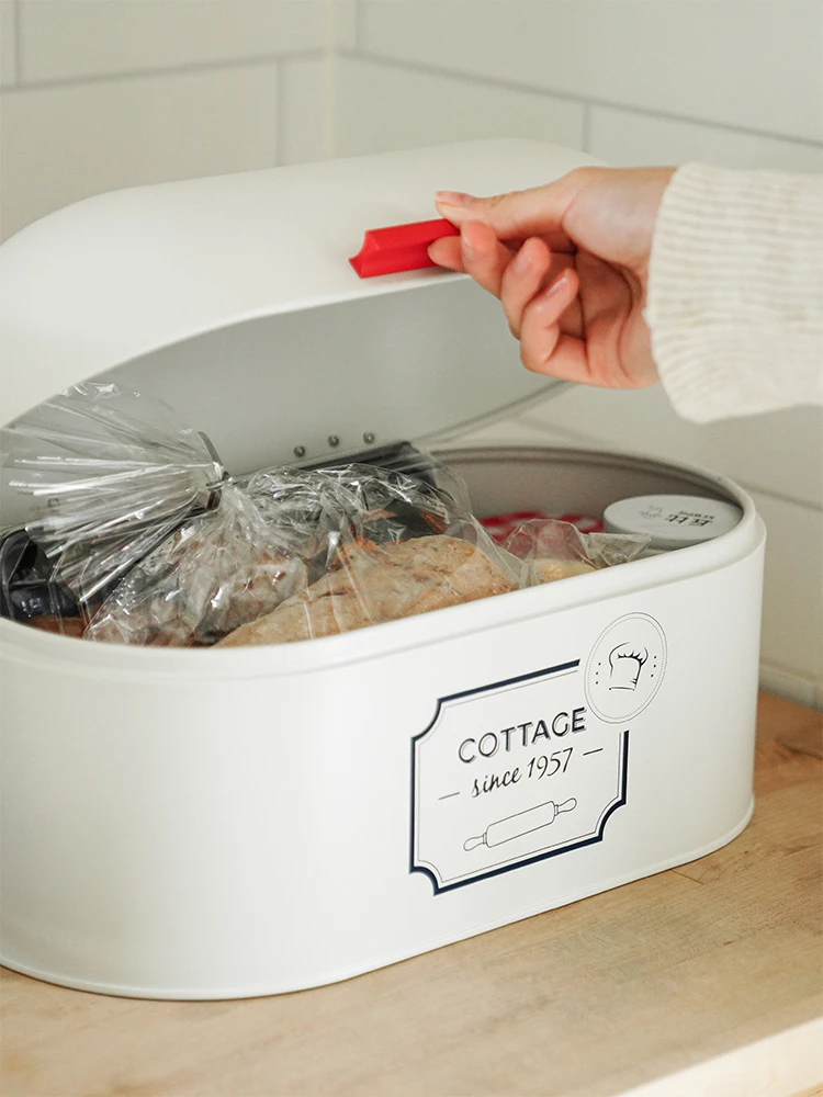 

Простая коробка для хлеба, лоток для хранения косметики, настольный органайзер, железный материал, пылезащитный, водонепроницаемый, кухонный ящик для хранения