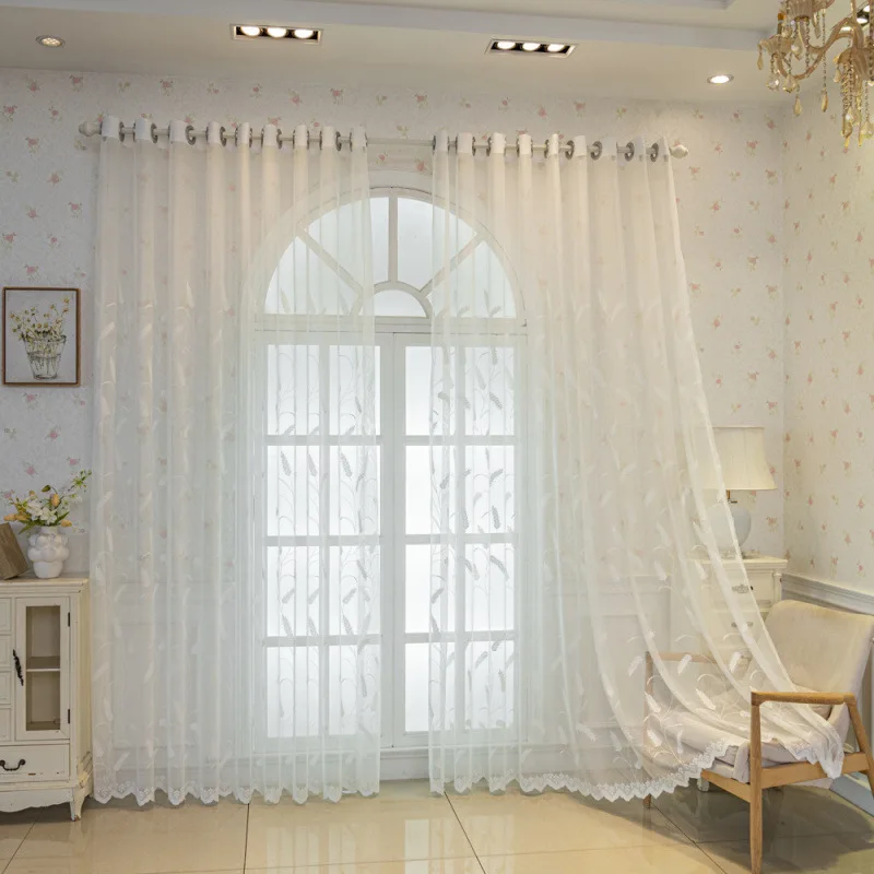 American window screen curtains cross-border  American wheat ear jacquard curtains living room bedroom finished curtain