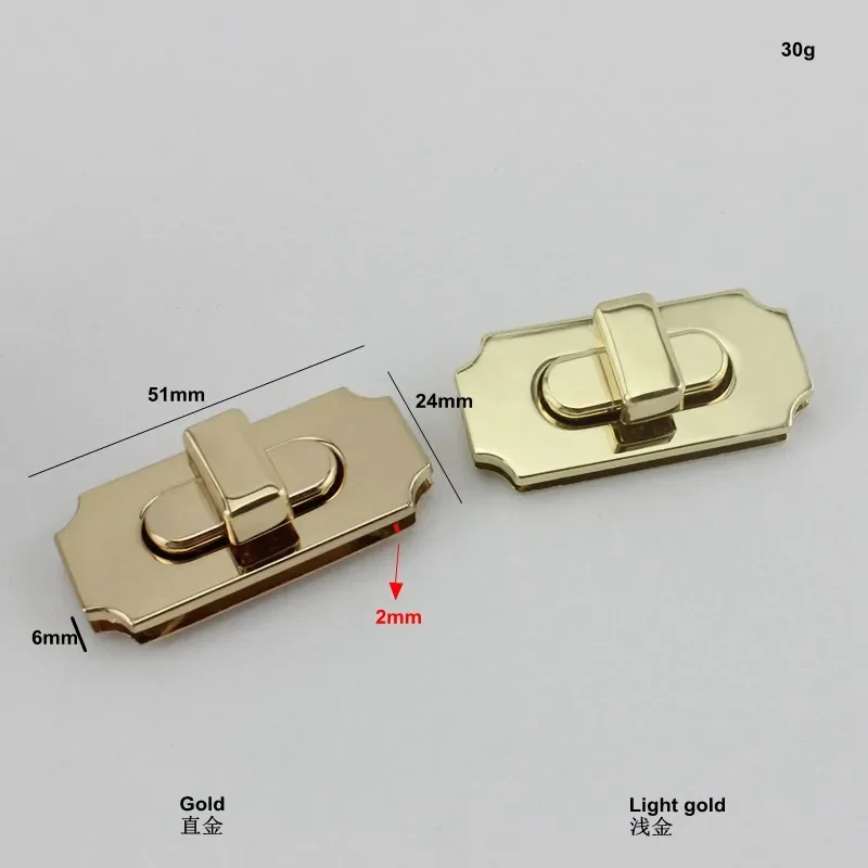 5-20sets turn square locks with screws fixed,alloy accessories for handbag lock Bag hardware accessories