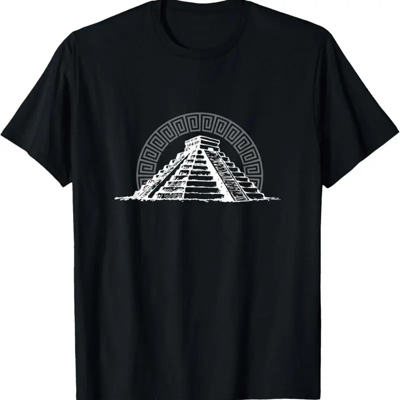 NEW LIMITED Ancient Sacred Mayan Aztec Calendar Pyramid Geometry T Shirt