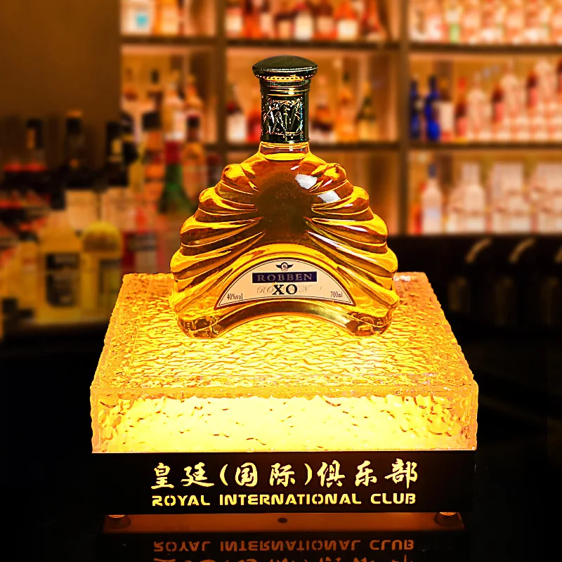 

Бар КТВ светящийся ледяной узор квадратная черная основа акриловое зарубежное вино шампанское держатель реквизита стойка