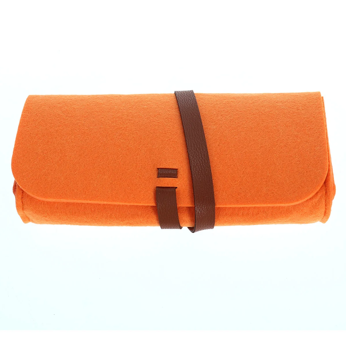 

Felt Glasses Storage Case Orange Portable Lightweight Sunglasses Bag Pencil Pen Case Makeup Pouch Travel Organizer
