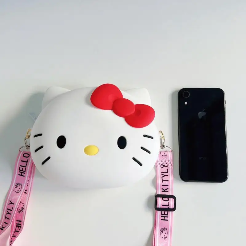 Anime Sanrio Hello Kitty Women\'s Crossbody Bag Kawaii Portable Travel 3d Shoulder Phone Bag 12 Cm and 20 Cm Gift for Girls