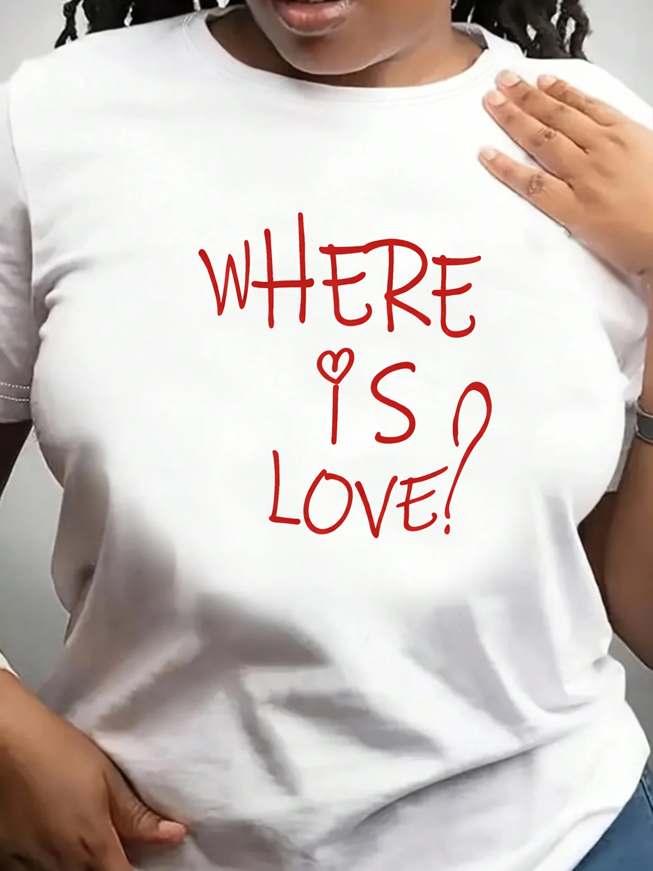 

【ZXH1129】Trendy letter printed plus size women's round neck T-shirt summer casual short sleeved top street fashion versatile