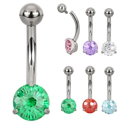 ASTM F136 Titanium PIERC Small Scale Belly Button Ring Navel Ring CZ Paved Top Threaded Belly Piercing Navel Rings Body Jewelry