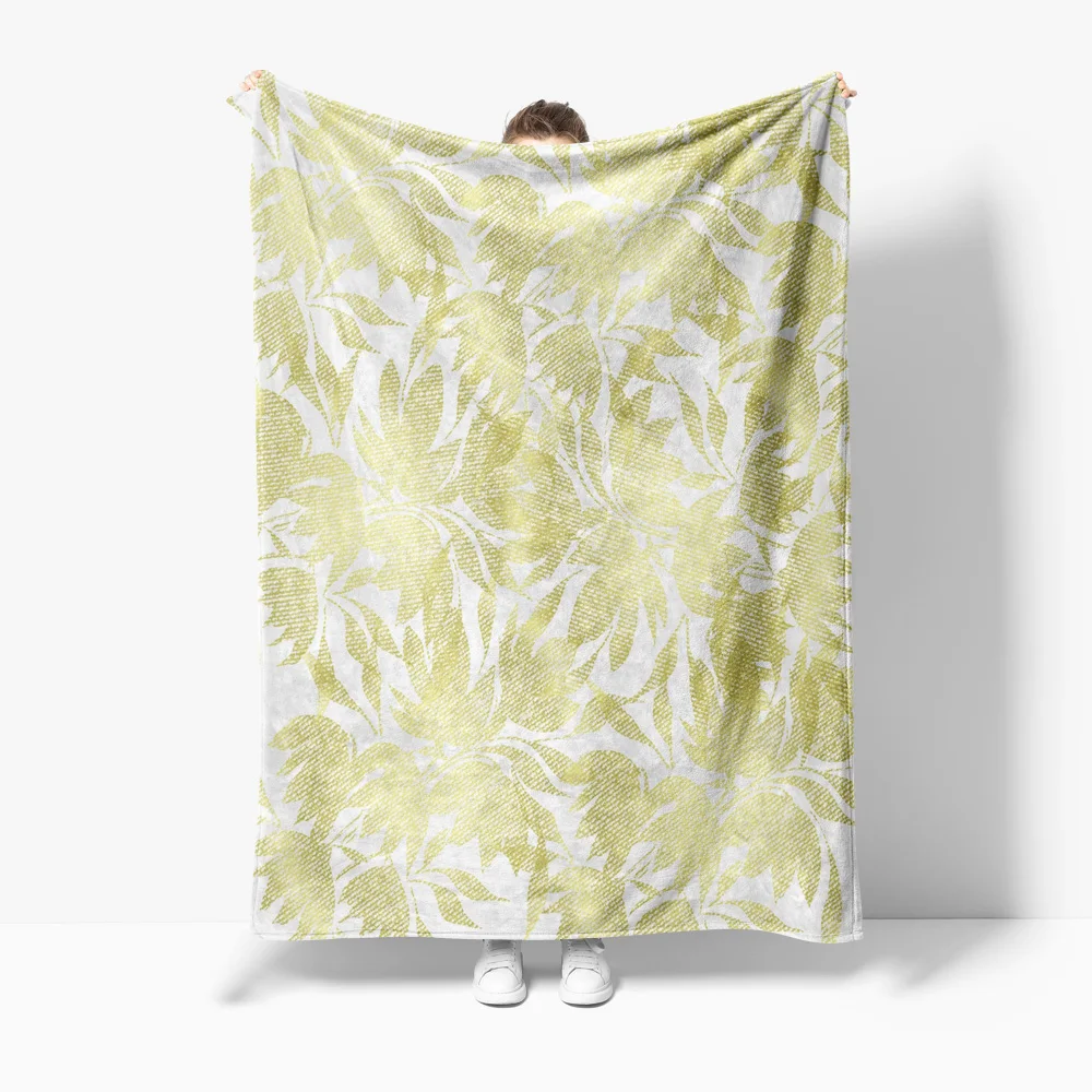 

Мягкое флисовое одеяло с рисунком листьев, уютный диван-кровать для детей, девочек-подростков, украшение для спальни, подарок