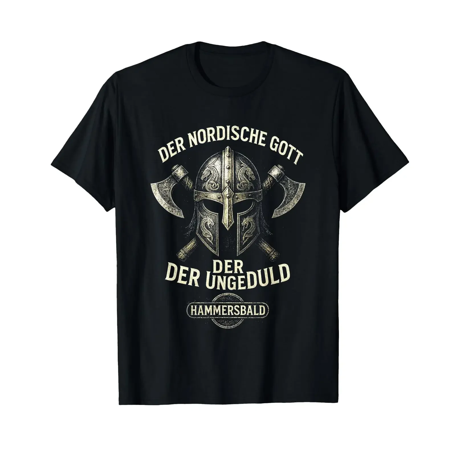 T-shirt The Nordic God Impatience, vintage, délavé, confortable, unisexe, vêtements de créateur, doux, respirant, streetwear, extensible.