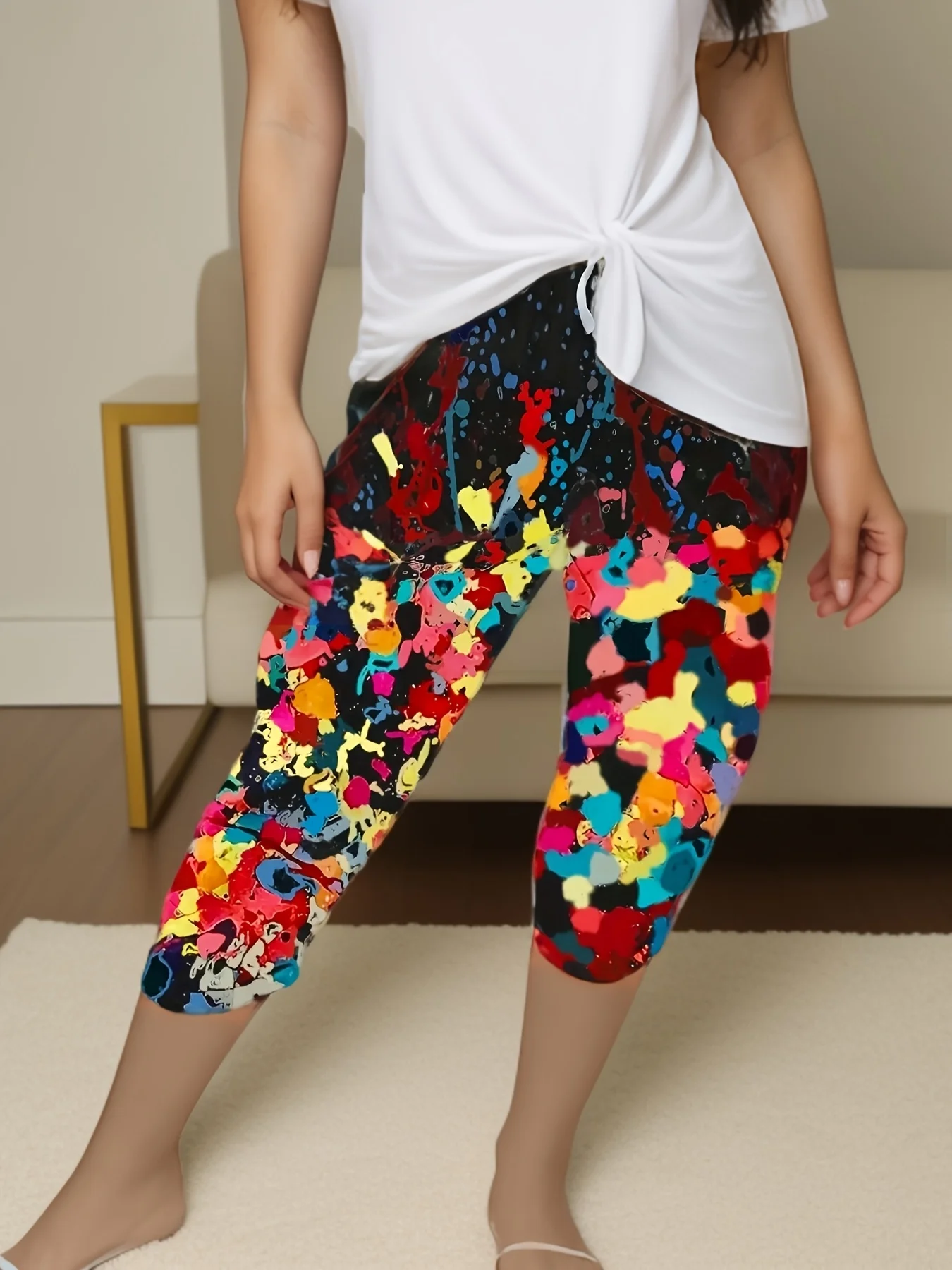 حجم كبير 1XL-5XL المرأة أزياء مطبوعة زهرة مريحة فضفاضة جيب السراويل السيدات عارضة منتصف الخصر هارين السراويل #1