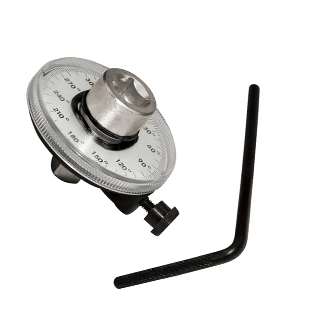

1/2 Drive Torque Gauge High Precision Rotation Meter Durable Auto Repair Tool Wrench 360 Degree Silver For Mechanics