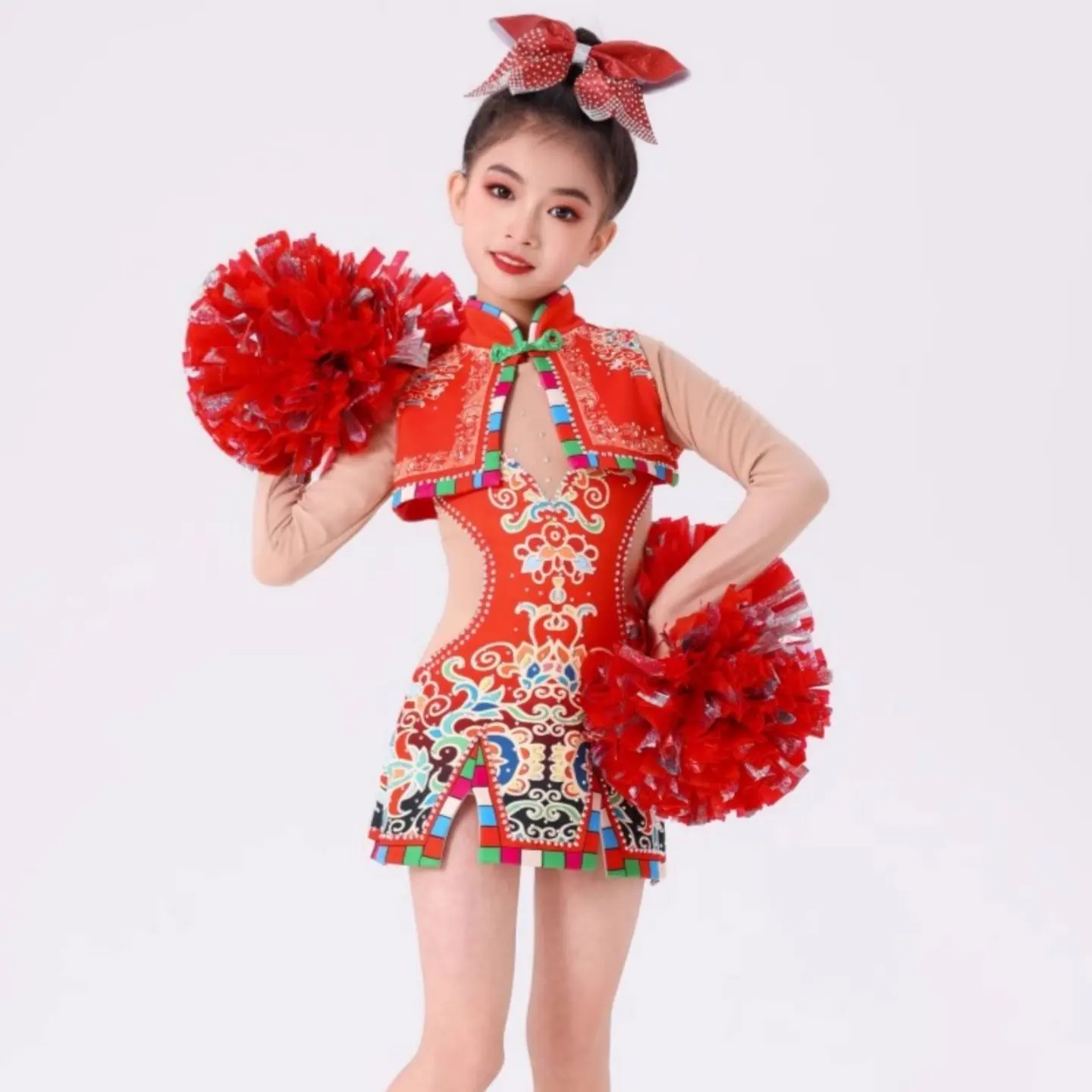 

Girls' Cheerleading Costumes, Artistic Gymnastics Ethnic Style Performance Costumes Stage Performance Fancy Performance Costumes