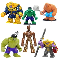 Marvel Superhero Building Block Toy, Personagem da Liga Vingadores, Hulk, Homem-Aranha, Montagem Venom, Big Block, Presente