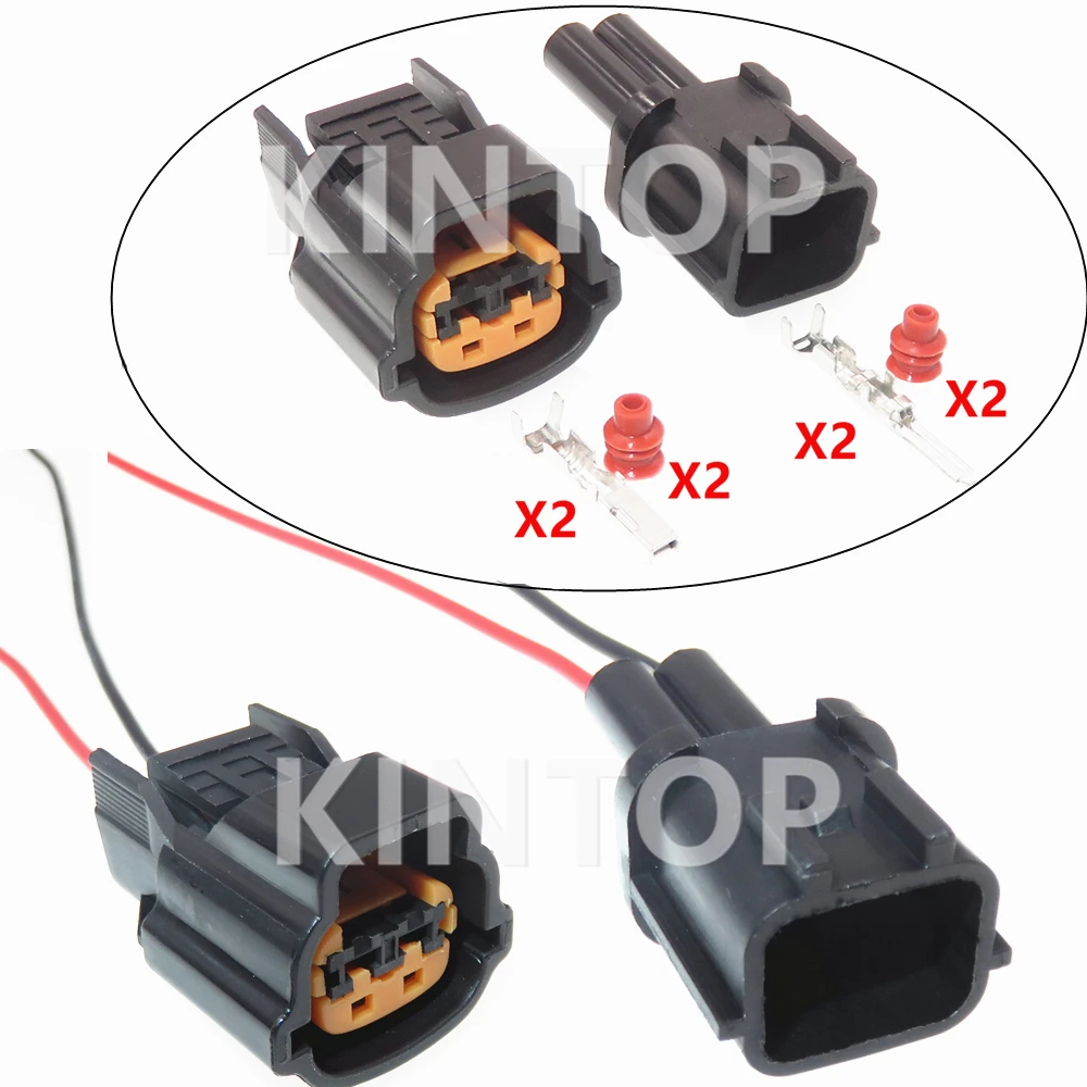 1 Set 2 Pins Car Electrical Connector 6098-0137 Auto Male Plug Female Socket AC Assembly Automobile Wiring Adapter For Hyundai