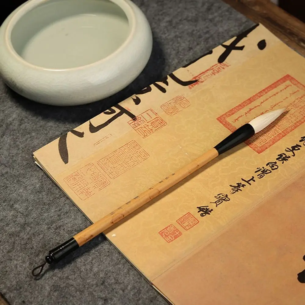 

Traditional Chinese Calligraphy Brush Oil Watercolor Oil Painting Scriptures Writing Brush Wood High-end Art Paint Brush