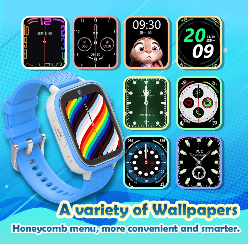 

4G Kids Smart Watch with Camera WiFi GPS location Tracker SOS video call 500mAh IP68 Waterproof Children smartWatchT49