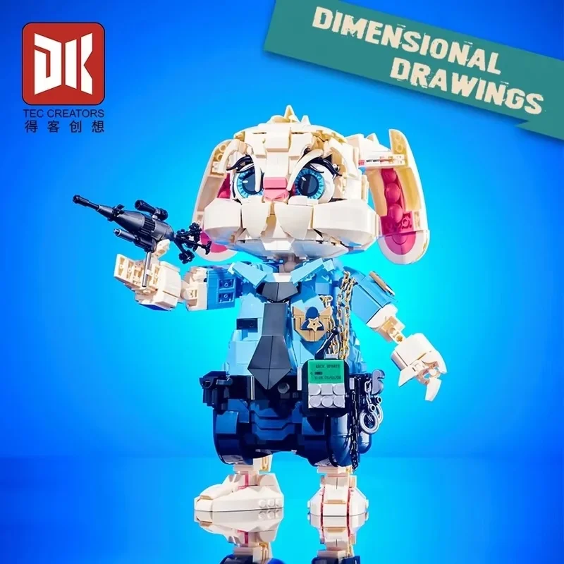 DK ズートピア2 ジュディ・ホップス 警察官バニー 組み立てモデルキット アクションフィギュア コレクターズグレード デスクトップオーナメント 男の子向けパズルおもちゃ ギフト