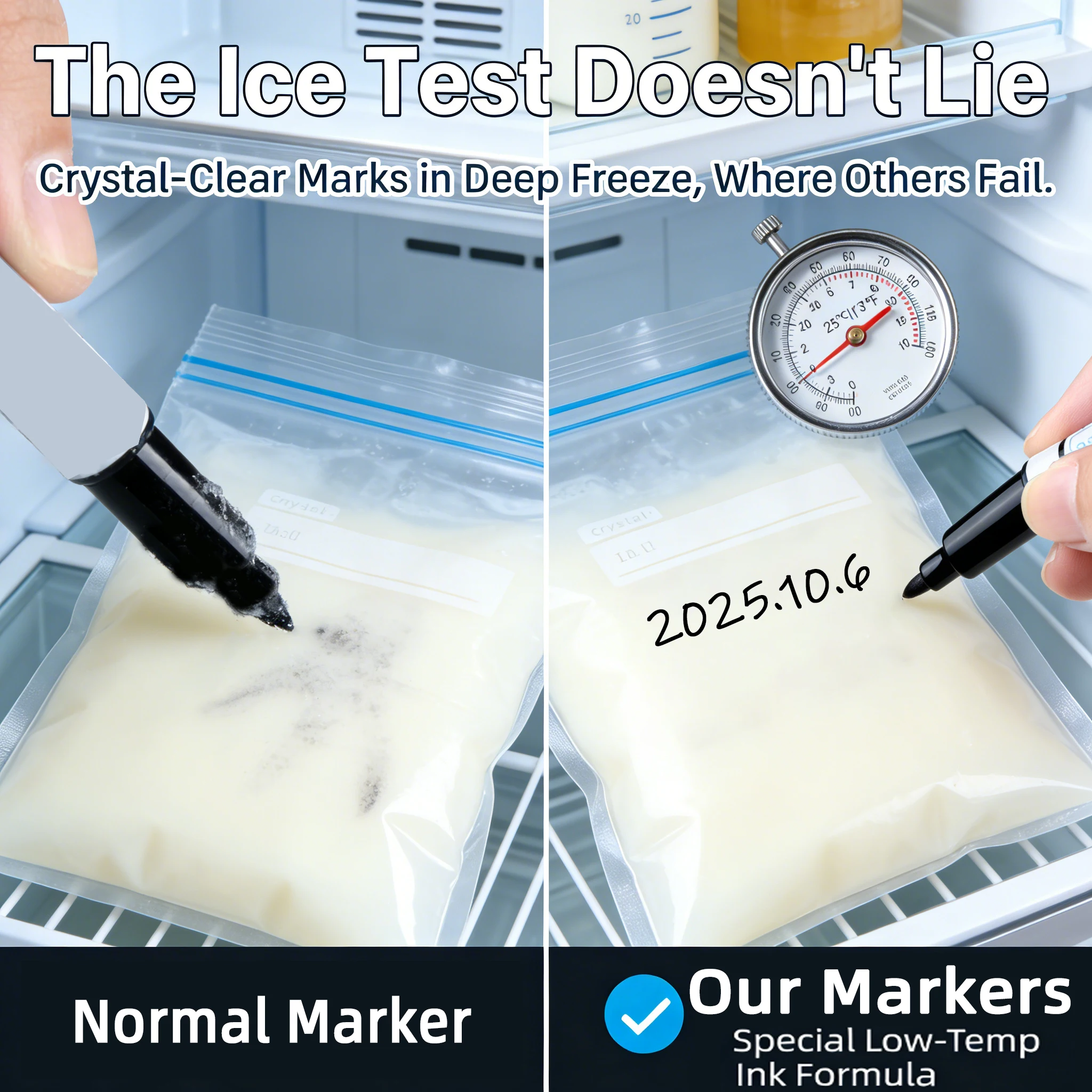 Laboratory Cryo Marker- Dual Tip (1.0mm & 0.5mm) Freezer-Safe Pen for Tube & Sample Labeling - Waterproof, Ethanol-Resistant &