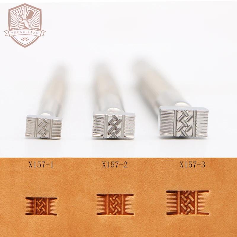 Leather Work Stamping Tool Plait Braid Pattern X157 Carving Leather Craft Zhongjiang 304 Stainless streel Stamps