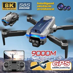 S8S GPS Drone 5G Wifi 8K HD Podwójna kamera ESC Przepływ optyczny 360° °   Unikanie przeszkód Bezszczotkowy silnik RC Składany quadcopter 9000M