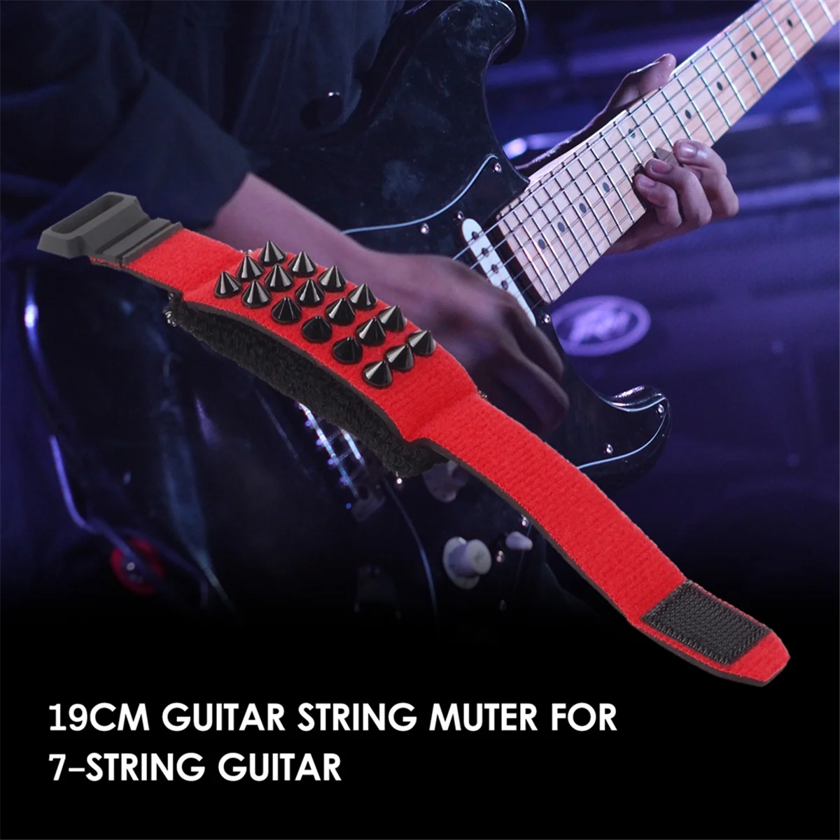 ABXHH Guitar String Mute Strap Guitar Fretboard Muting Wrap Punk Style String Dampener String Muter for 7-String Guitar Bass,B