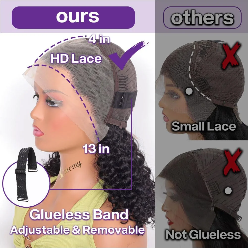 مصنع الجملة جيري مجعد الدانتيل الجبهة الباروكات شعر الإنسان قبل قطعها 13x4 HD الدانتيل الشفاف شعر مستعار أمامي غلويليس الباروكات الأمامية #6