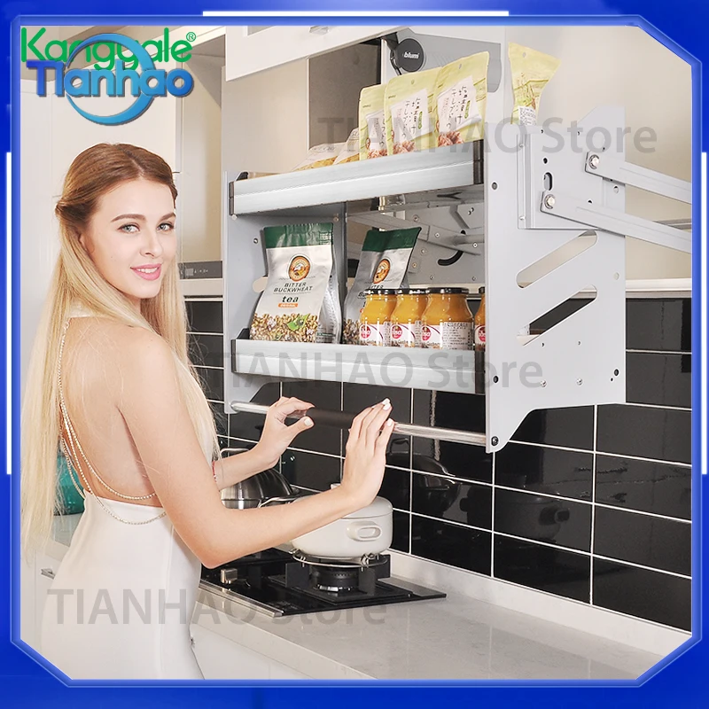 Stainless Steel Kitchen Lift Basket for Pull-Down and Lift-Up Mechanism