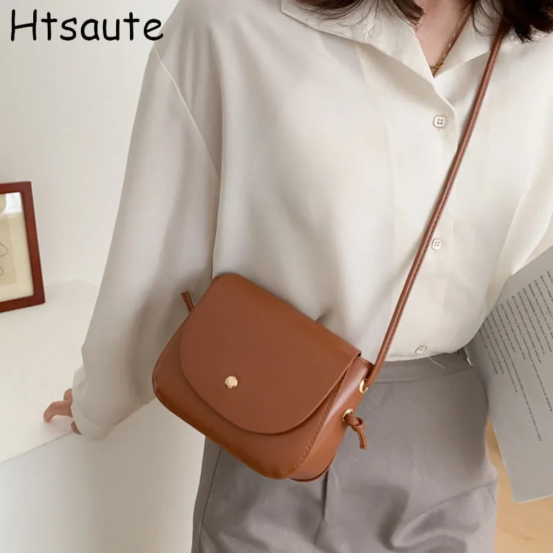 

Solid Color Crossbody Bags For Women Luxury Brands PU Leather Shoulder Bags Ladies Vintage Zipper Mini Handbag bolso mujer