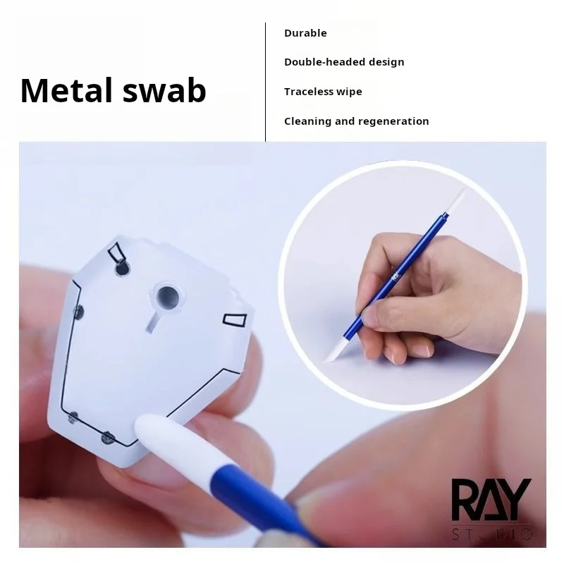 

RAY Studio Metal Swabs Panel Liner Cleaning Stick for Gundam Model Tools Seepage Cleaning Swab with Polyester Wiping Cotton Tips