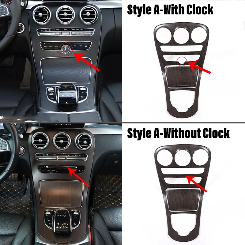 

ABS Car Center Console Gear Shift Panel Cover Trim Sticker For Mercedes Benz C GLC Class W205 X235 2015-2021 Auto Accessories