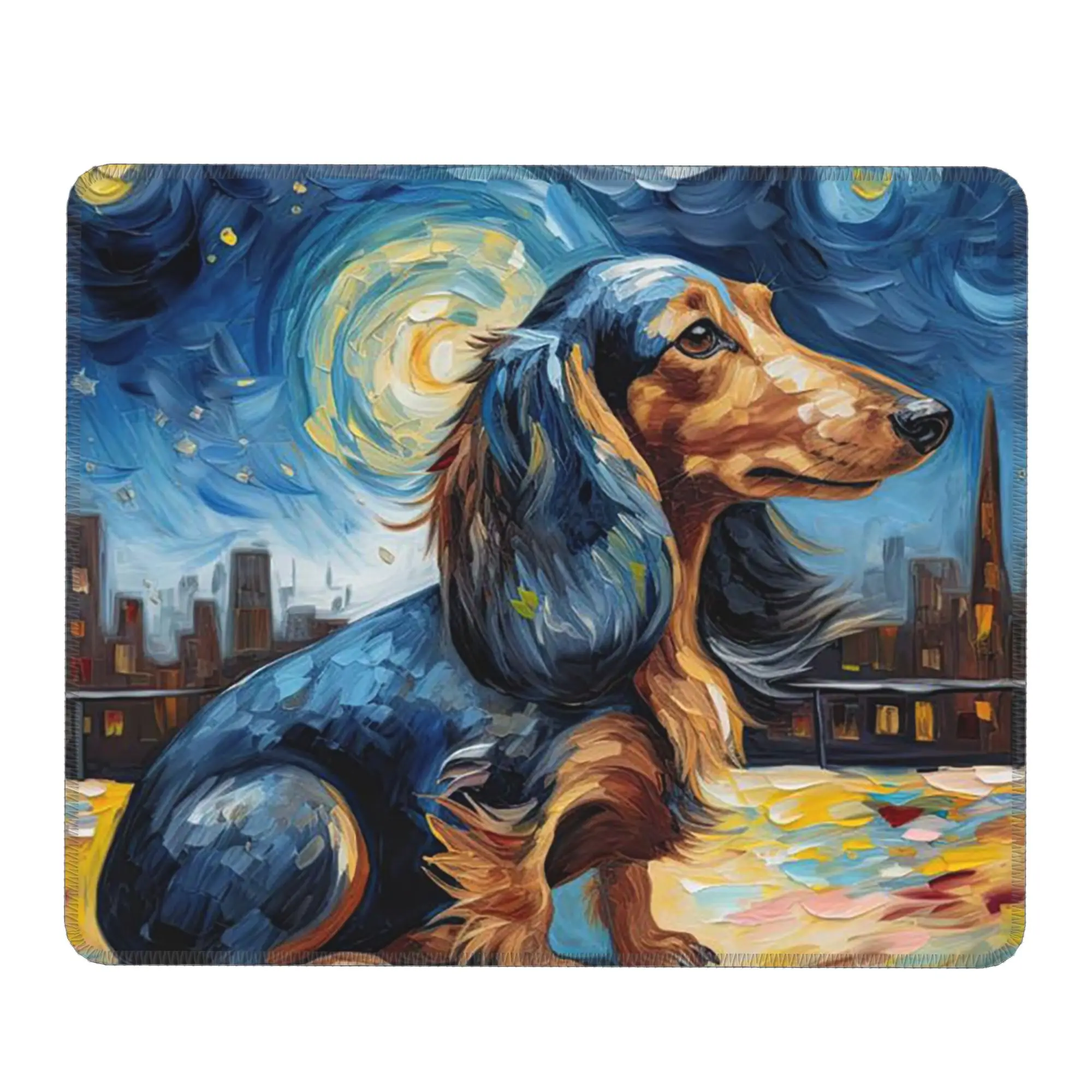 Starry Sky Dachshund Dog Portrait Mouse Pad Computer Keyboard Mouse Mat Gamer PC Laptop Desk Mat Office Table Mats