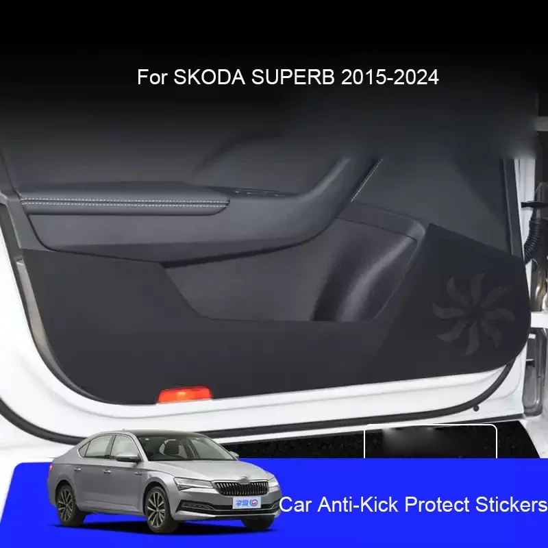 

For SKODA SUPERB 2015-2024 Car B-Pillar Door Anti-Kick Protect Pad Auto Trunk Anti-Dirty Scratch Resistant Interior Accessory