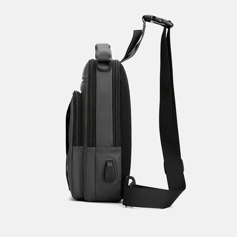 Torba typu chestpack plecak na ramię z Port ładowania USB designerską podróżną męską nylonową torbą kurierską crossbody plecak