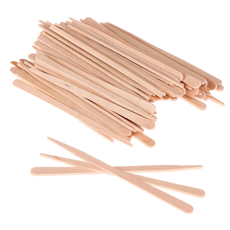 100pcs/bag Disposable Wooden Body Hair Removal Sticks Woman Wax Waxing Sticks Beauty Toiletry Kits Wood Tongue Depressor Spatula