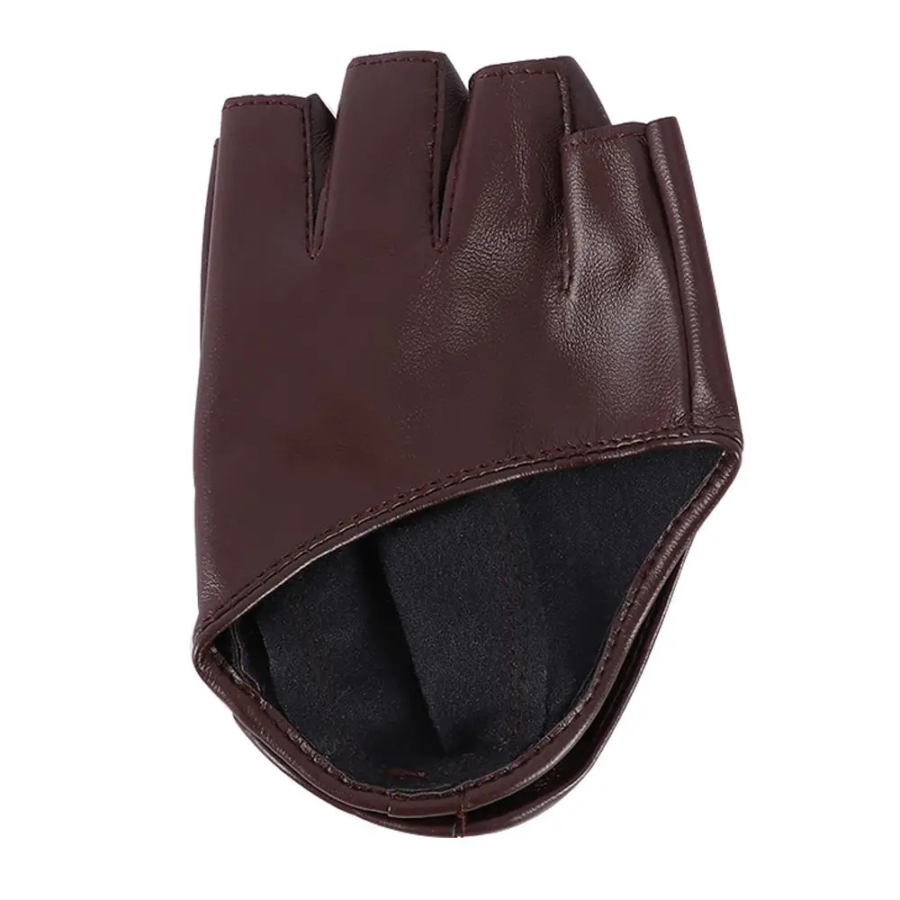 Show PU Leather Fashion Fingerless Gloves Half Finger Half Palm Pole Dance