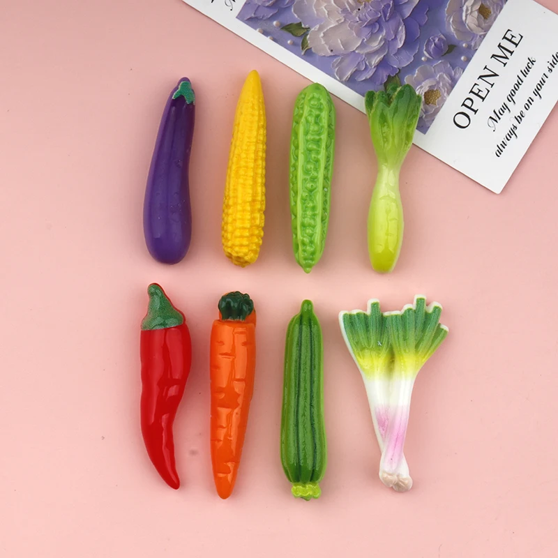 10/100pcs Miniature Vegetable Decor Resin Accessories Simulation Eggplant Corn DIY Jewelry Dollhouse Food Ornament Cabochons
