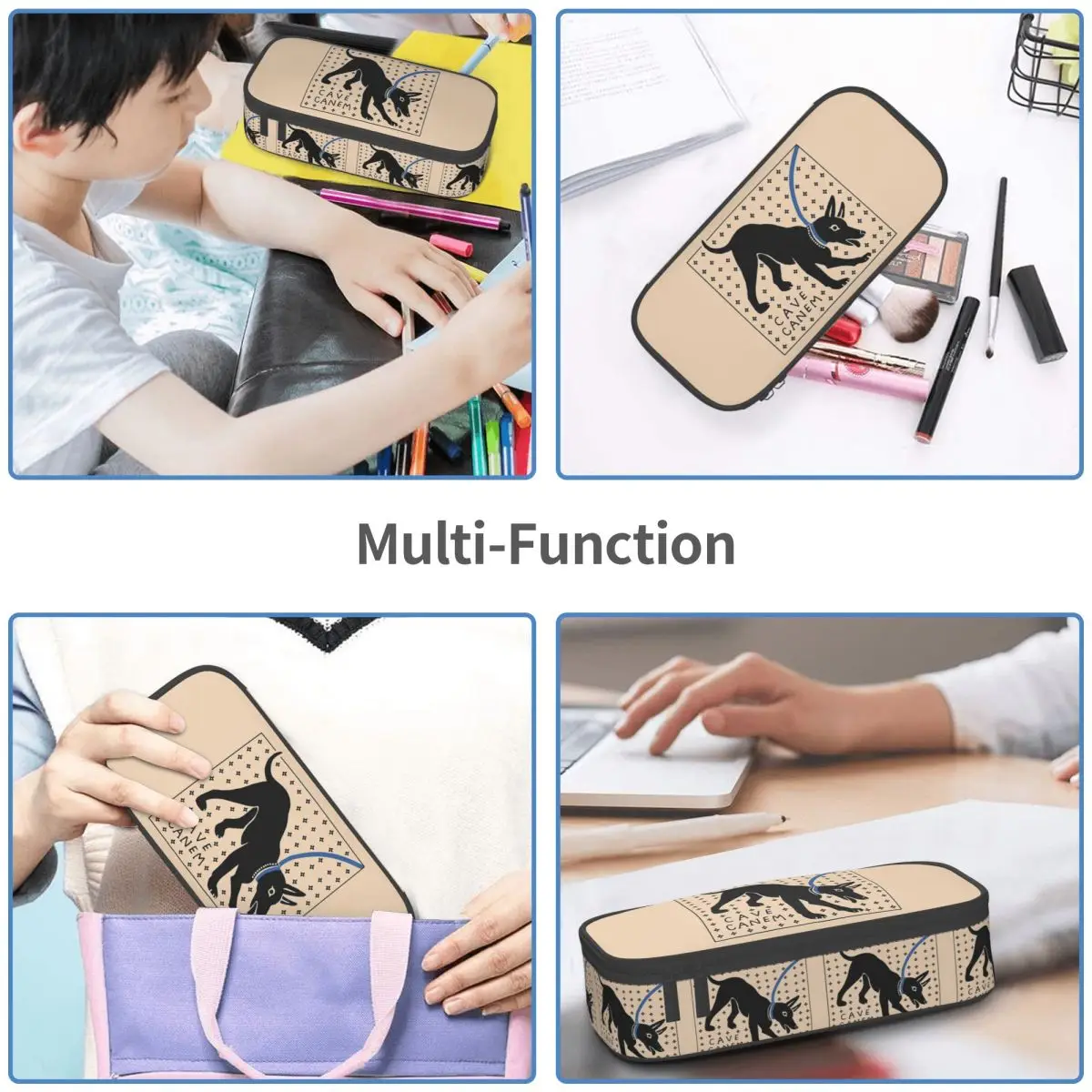 مقلمة CAVE CANEM Dog للأطفال، صندوق أقلام هدايا، حقيبة أقلام رصاص، لوازم مكتبية، حقيبة حامل قلم