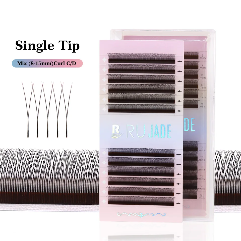 

RUJADE New 2D Volume Lashes Ultra-narrow 2D Y Premade Fans False Eyelash Lightweight Single Tip 2D Y Lash Extension Supplies