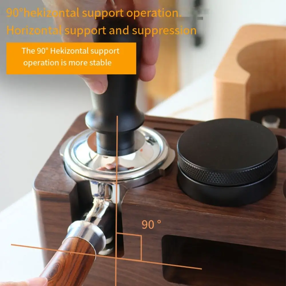 Wooden Espresso Tamper Holder Station Multifunctional Non Slip Espresso Tamper Mat Stand Coffee Powder Distributor 8 Holes