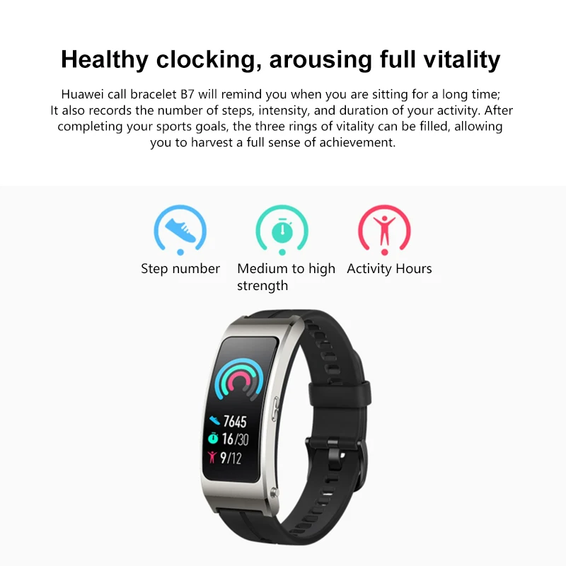 NEW Huawei TalkBand B7 Sports Bracelet Intelligent Bracelet Blood Oxygen Heart Rate Health Monitoring Wrist Bluetooth Headset