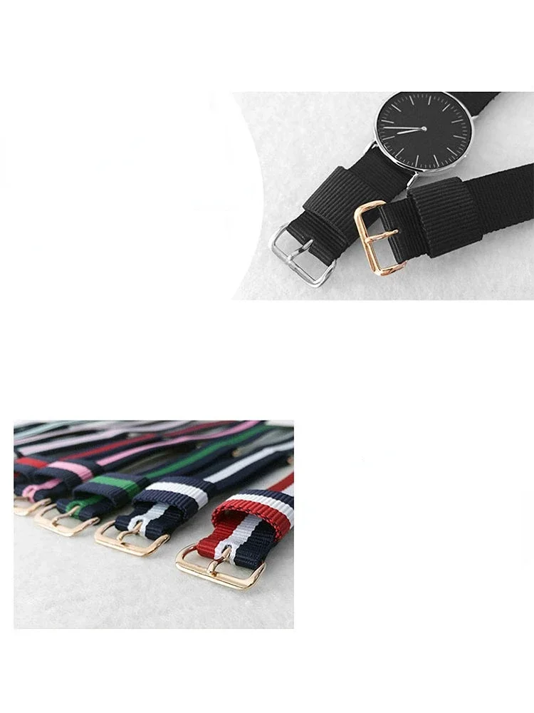 ل DW النايلون حزام الساعات دانيال الرجال النساء الأصلي قماش ويلينغتون المونتاج متعدد الألوان 16 18 20 مللي متر 22 مللي متر استبدال المعصم مقاوم للماء
